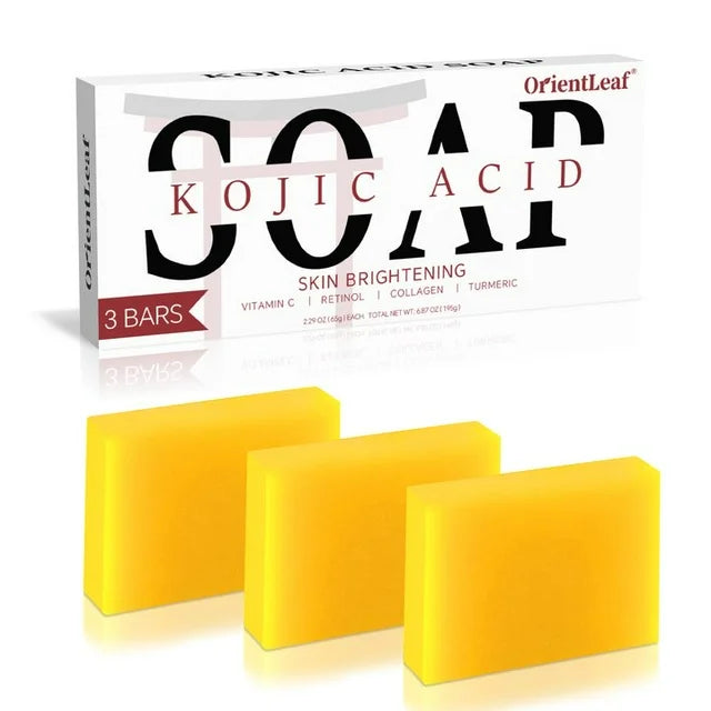 65g × 3 Bars Kojic Acid Soap Dark Spot Reduce Soap Bars with Vitamin C