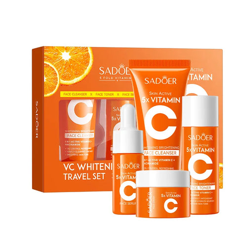 4pcs/box SADOER 5x Vitamin C Kit Whitening Moisturizing Travel