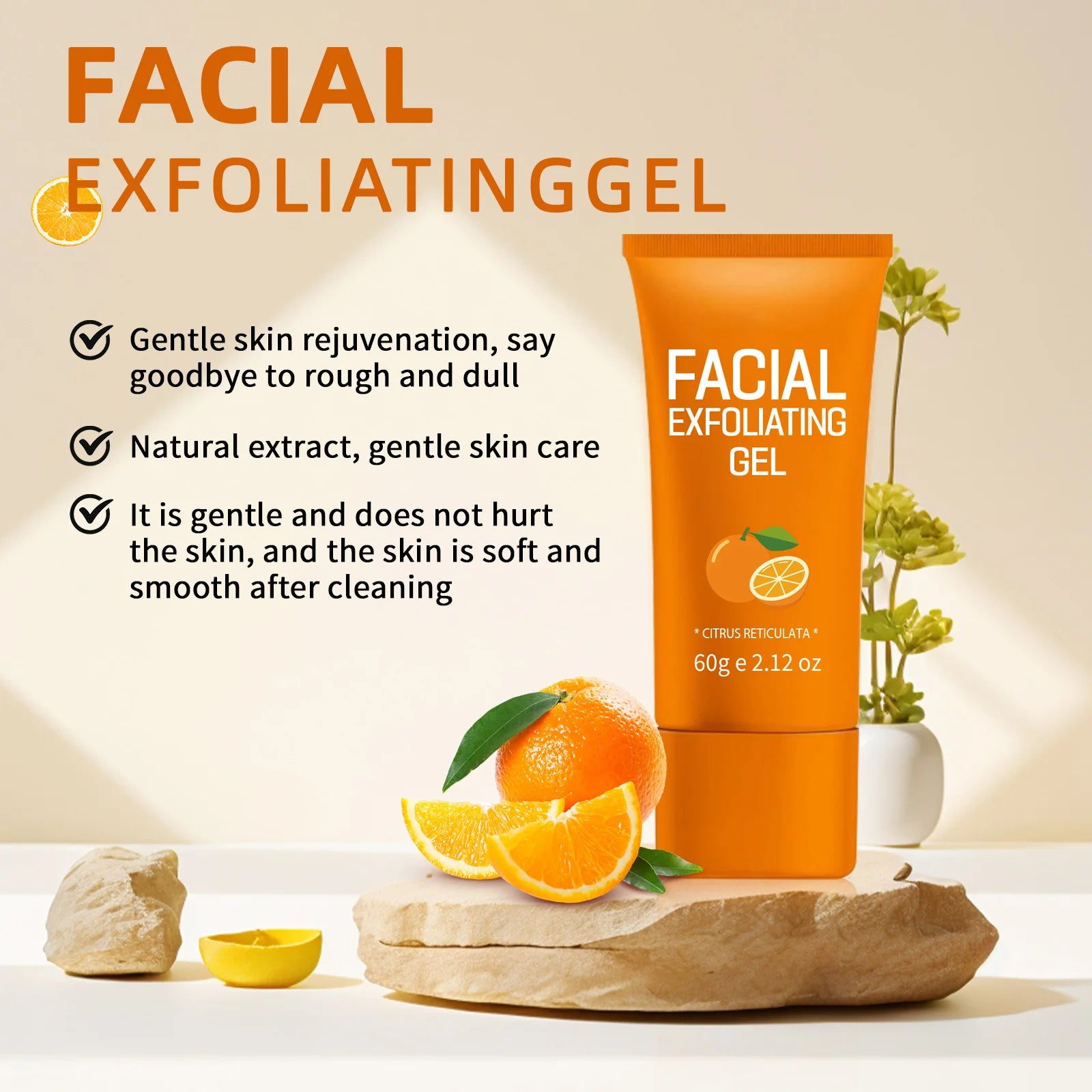 60g Orange Exfoliating Gel Dead Spot Remover Brighten Peeling Gentle