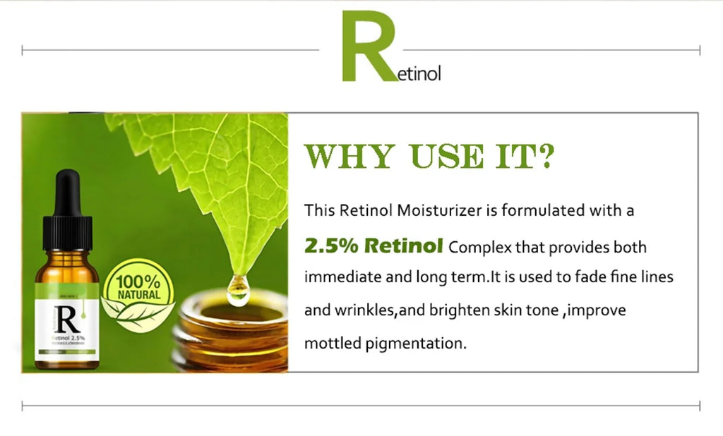 Retinol Serum Anti Wrinkle Fade Dark Spots Vitamin C Facial Serum