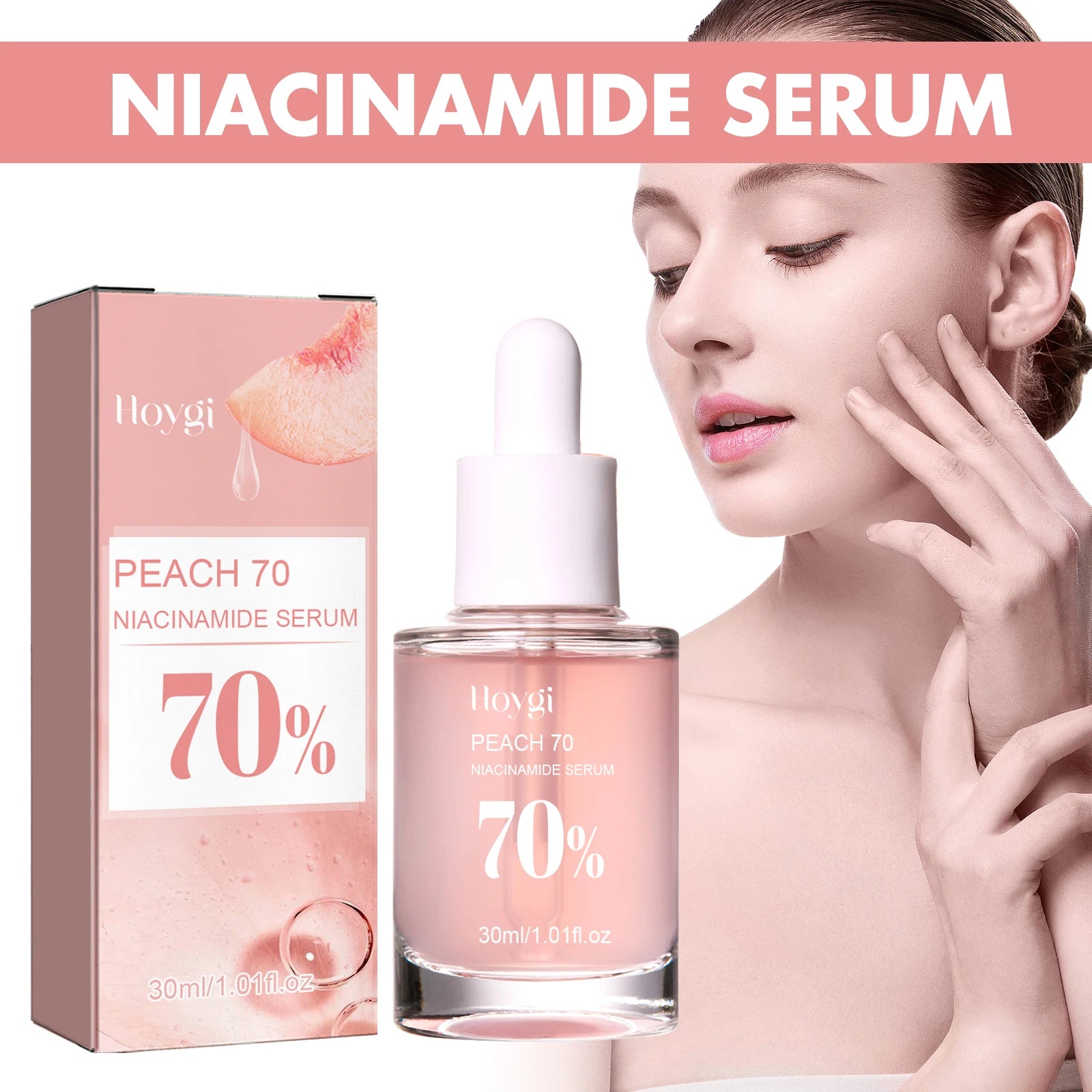 Peach 70% Niacinamide Facial Serum Fade Melanin Moisturzing Shrink