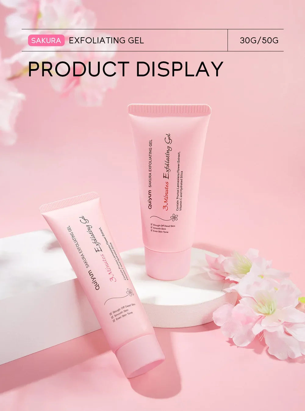 Sakura Exfoliating Peeling Gel Facial Scrub Moisturizing  Nourishing