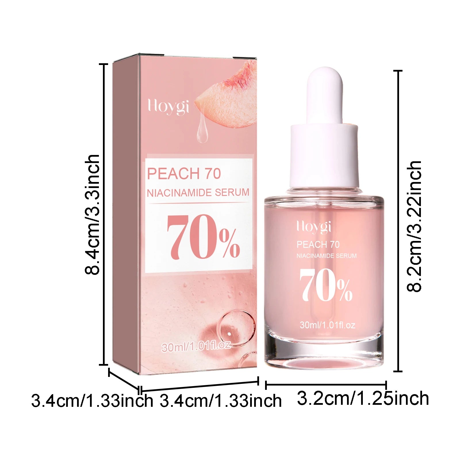 Peach 70% Niacinamide Facial Serum Fade Melanin Moisturzing Shrink