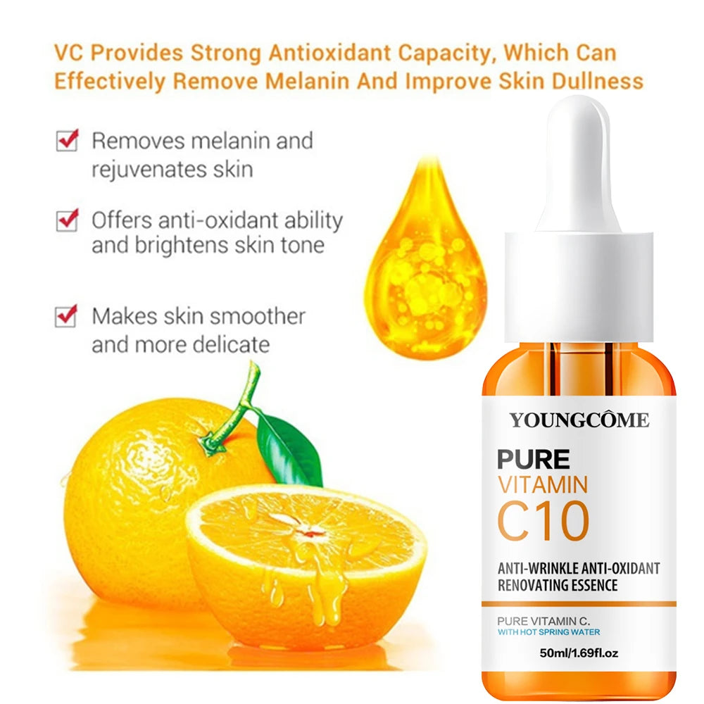 Vitamin C Facial Essence Hyaluronic Acid Dark Skin Brighten Serum Fade