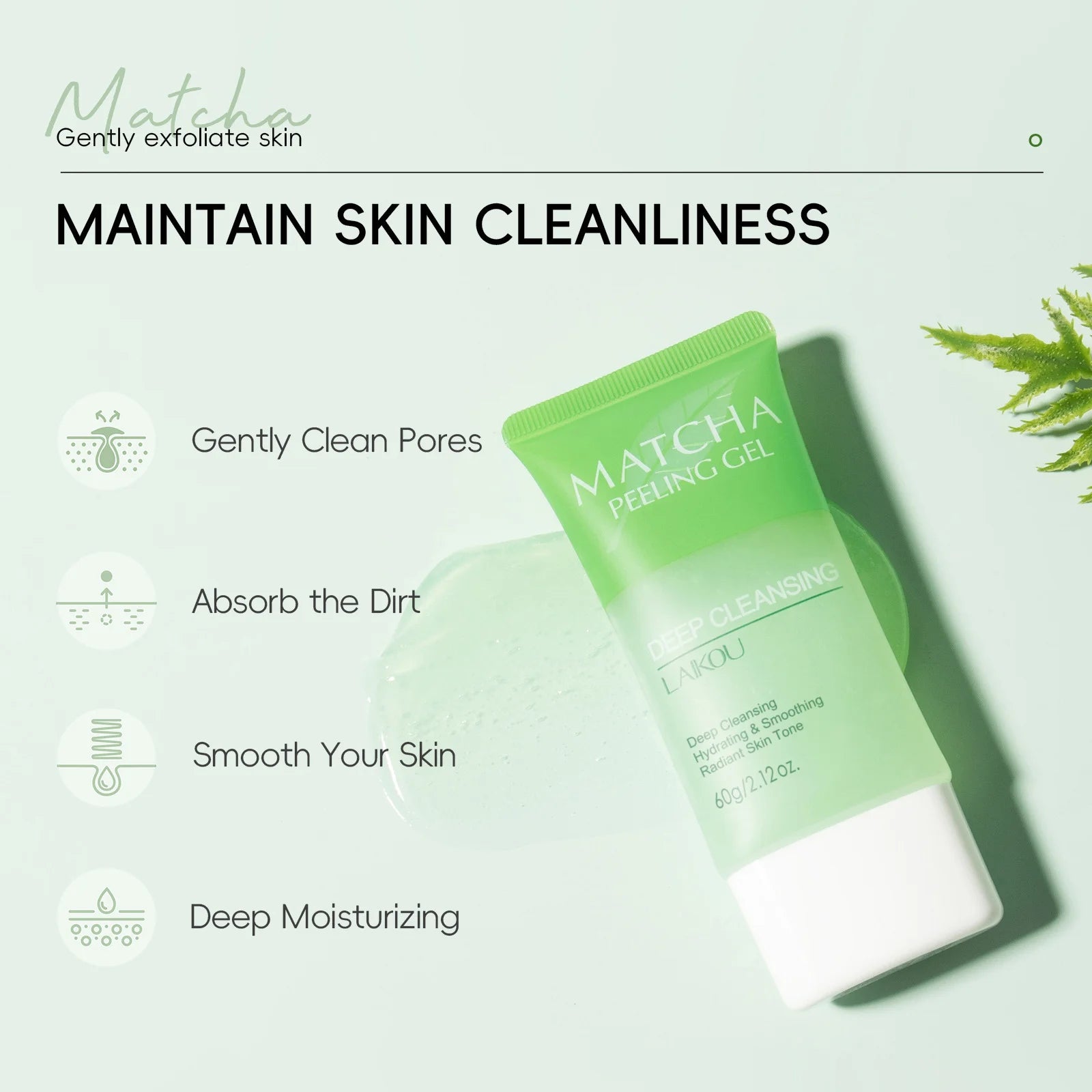 LAIKOU Matcha Exfoliating Exfoliate Peeling Gel Facial Scrub
