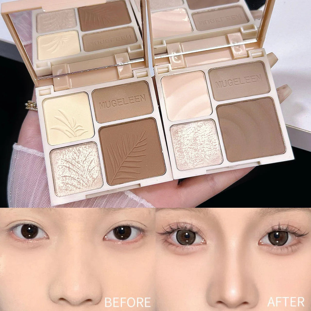 4 Colors Highlighter Contour 3D Facial Bronzer Cosmetic Brightening