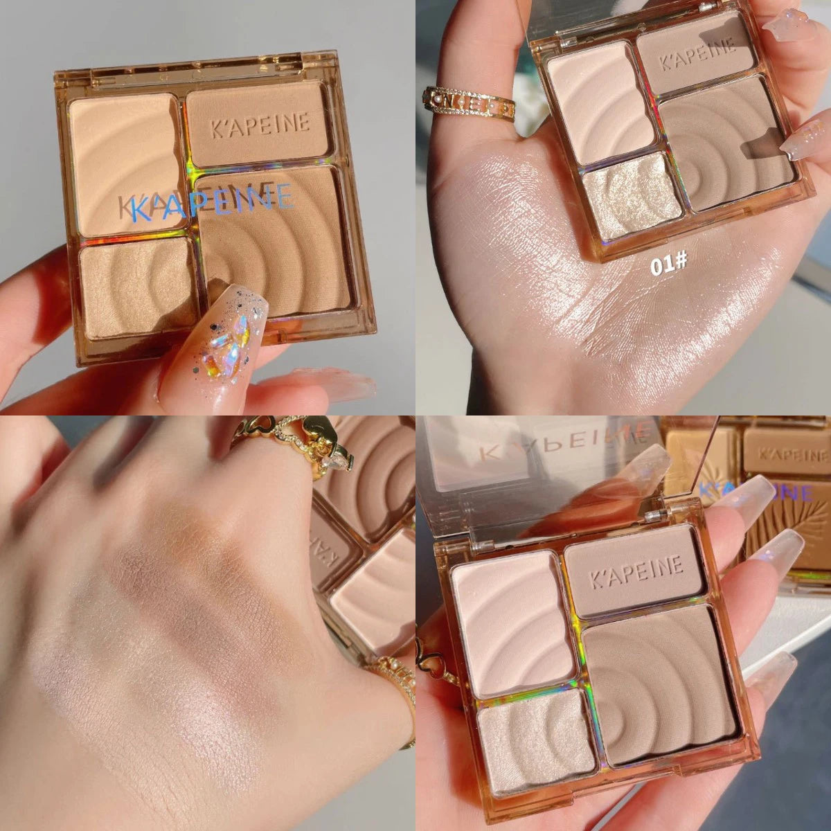 4 Colors Highlighter Contour 3D Facial Bronzer Cosmetic Brightening