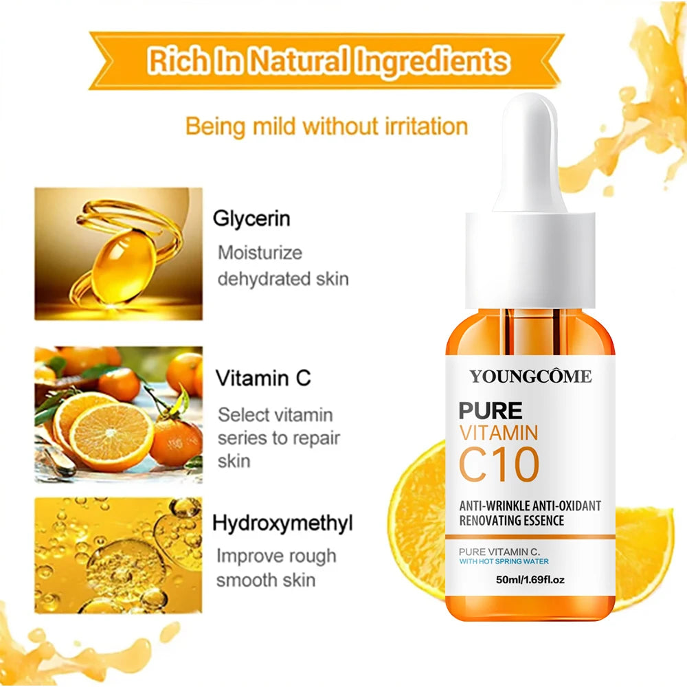 Vitamin C Facial Essence Hyaluronic Acid Dark Skin Brighten Serum Fade