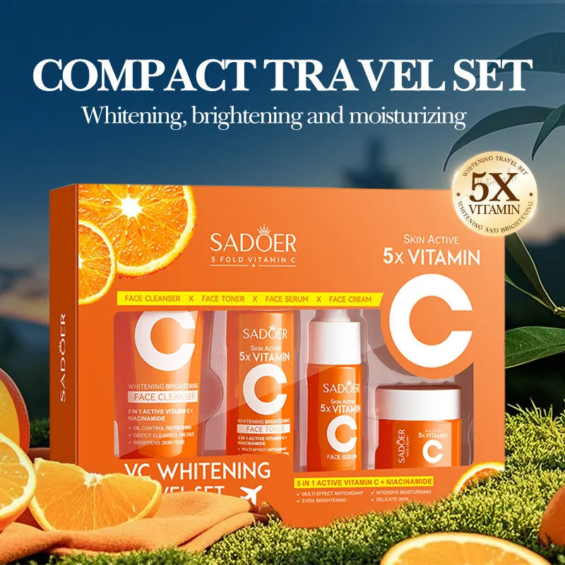 4pcs/box SADOER 5x Vitamin C Kit Whitening Moisturizing Travel