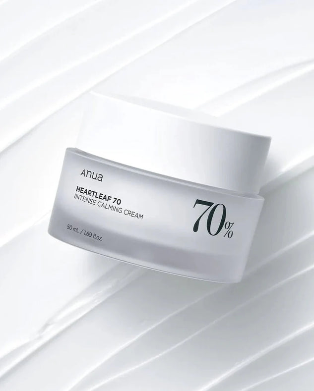 Anua Heartleaf 70 Intense Calming Cream jar on a white background