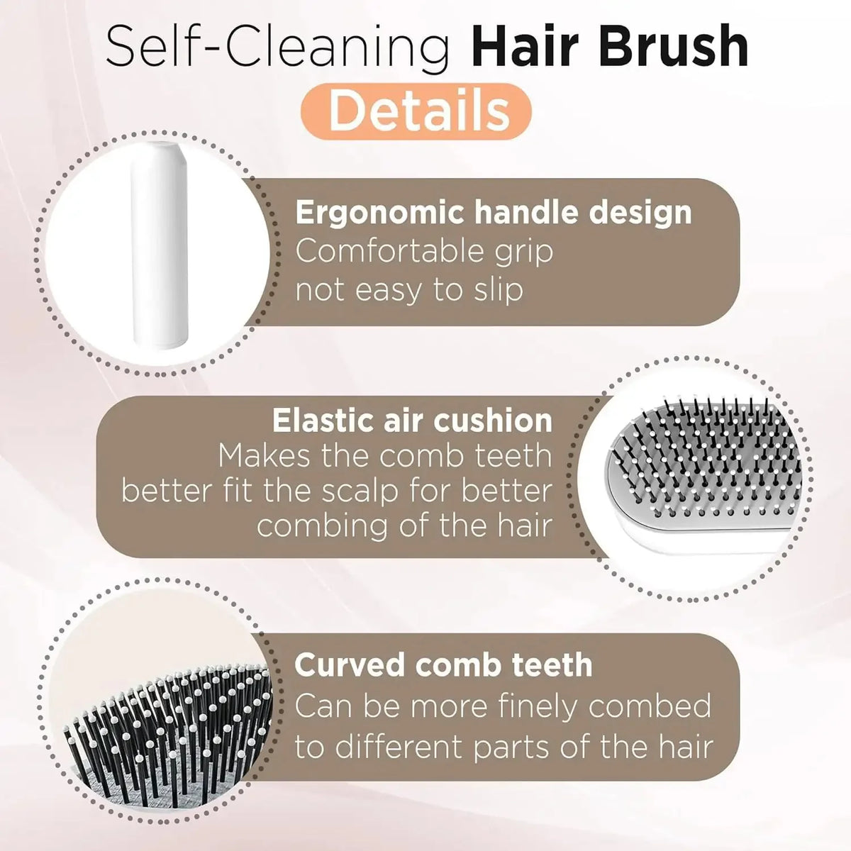 Elysse AirBrush Pro – فرشاة فك التشابك وتدليك فروة الرأس - Elysse beauty