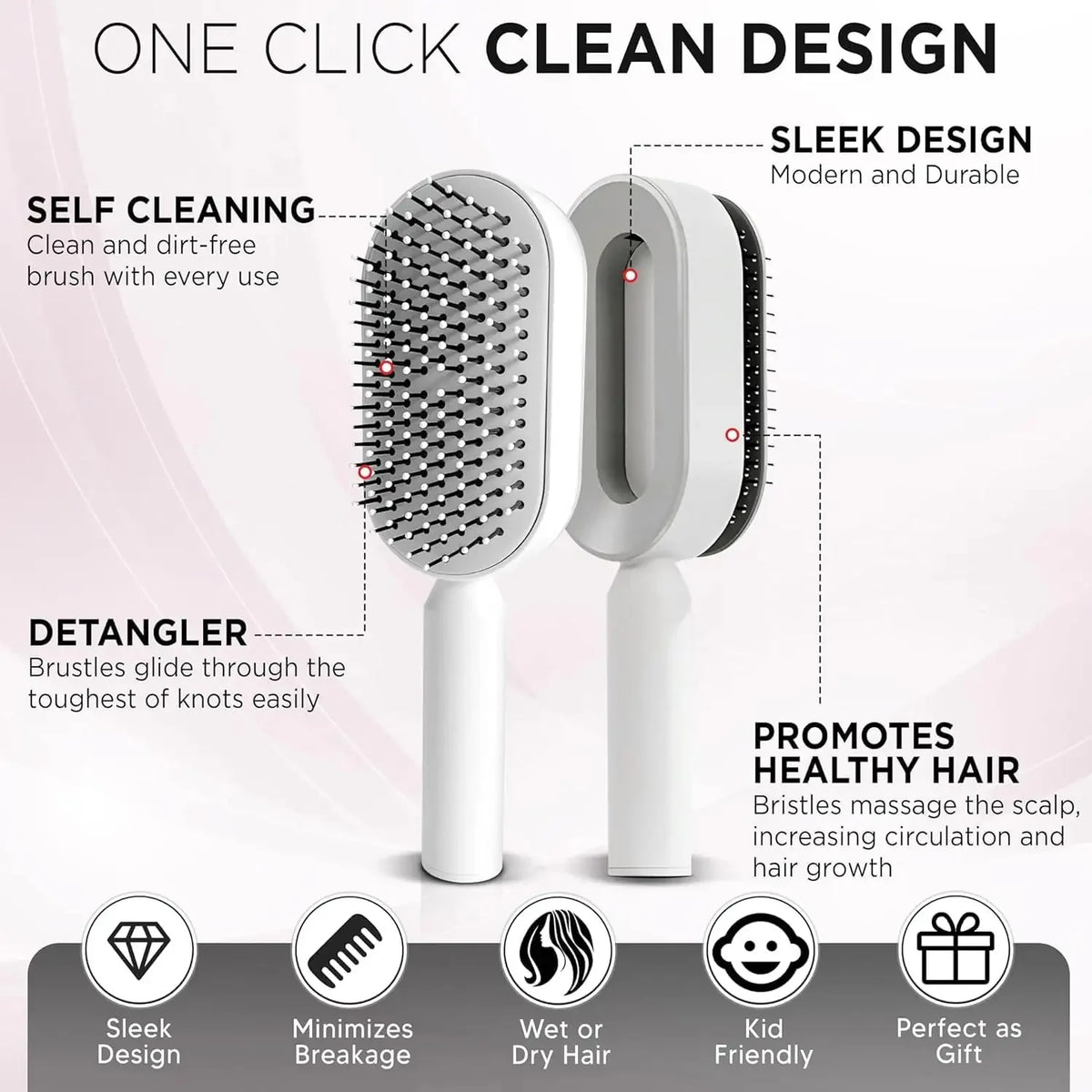 Elysse AirBrush Pro – فرشاة فك التشابك وتدليك فروة الرأس - Elysse beauty