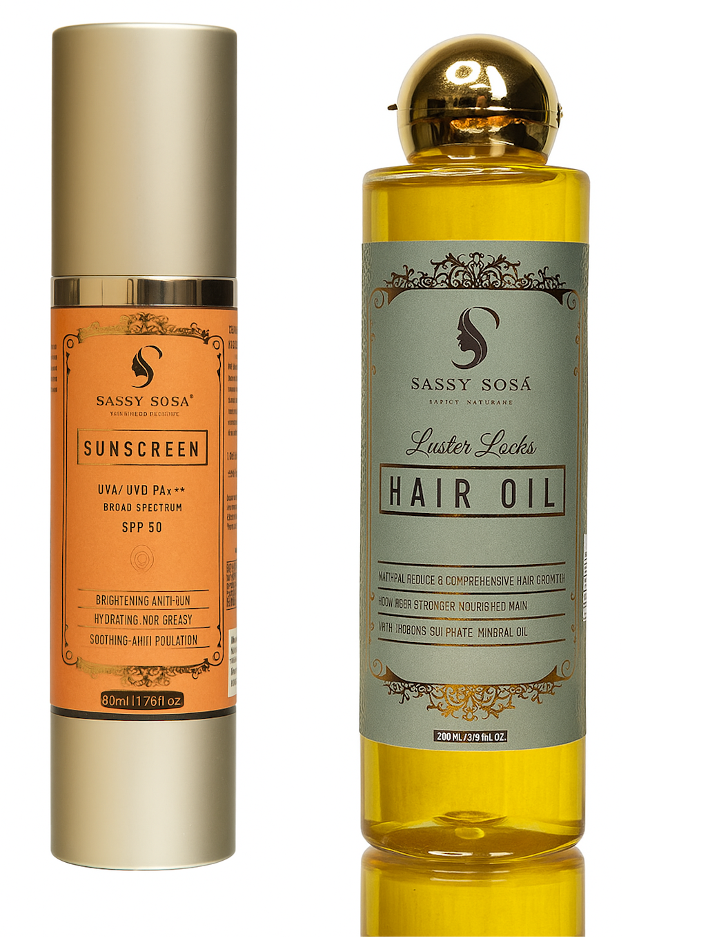 Combo of  Luster Locks Hair Oil & SPF 50 Broad Spectrum Sunscreen