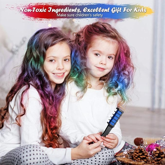 Hair Chalk UAE | مشط صبغة شعر مؤقتة 6 ألوان قابلة للغسيل - Elysse beauty