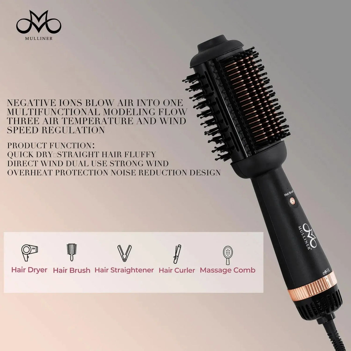 Max Brush Pro™ | فرشة التصفيف الذكية 4 في 1 - Elysse beauty